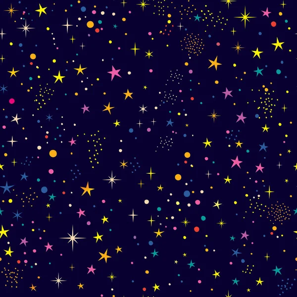 stock vector starry night sky seamless pattern