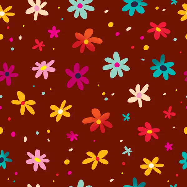 Flowers Nature Seamless Pattern — Stock Vector