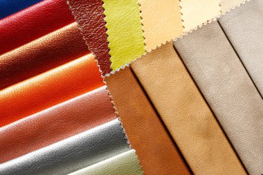 Parlak kontrast deri arka planda örnekleri. Yüksek çözünürlüklü fotoğraf.