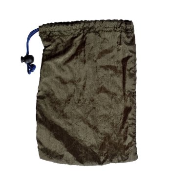 Kahverengi turist çantası yakın çekim beyaz izole.