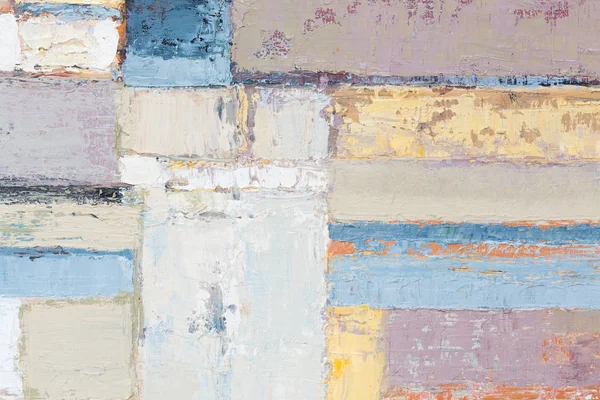 Huizen verschillend gekleurd. Heldere abstracte olieverfschilderij. — Stockfoto