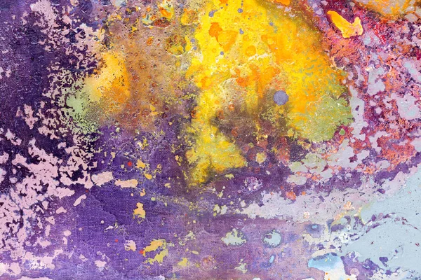 Gele, paarse kleuren. Kleurrijke heldere abstract aquarel schilderij achtergrond voor verschillende ontwerp. — Stockfoto