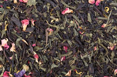 Çilek lezzet ve tutku meyve ile Çay. Arka plan olarak kullanılabilir.