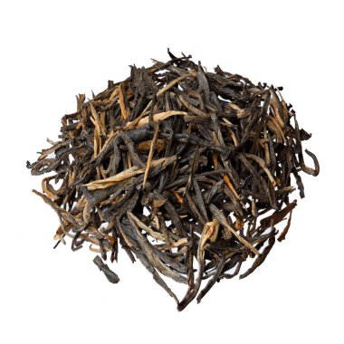 Japon yeşil Kokeicha çay yakın çekim kurdu, beyaz izole.