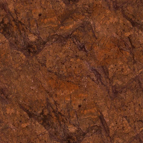 Kontrast braune Marmorstruktur mit dunklen Rissen. nahtloser quadratischer Hintergrund, fliesenfertig. — Stockfoto