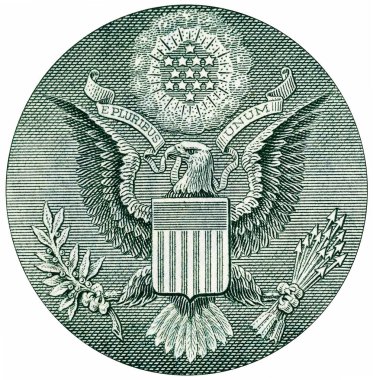Kartal 1 Amerikan doları banknotunda..