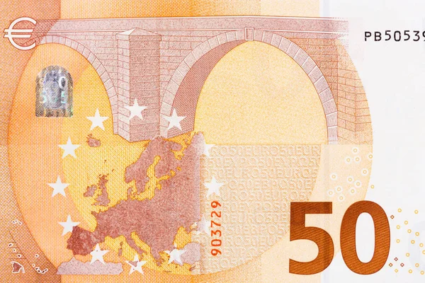 50 avroluk banknotun makro ayrıntıları..