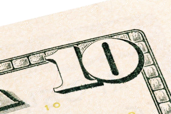 Στοίβα των δολαρίων πίσω γύρο. Χαρτονομίσματα ονομαστικής αξίας 10 δολαρίων ΗΠΑ. — Φωτογραφία Αρχείου