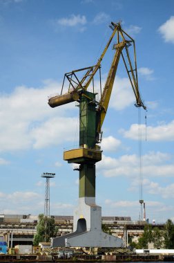 Liman makineleri Gdansk, Baltık Denizi, Polonya