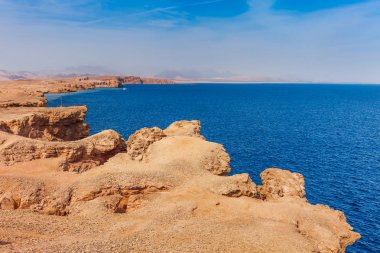 Red sea coast shore in the Ras Mohammed National Park. Famous travel destionation in desert. Sharm el Sheik, Sinai Peninsula, Egypt. clipart