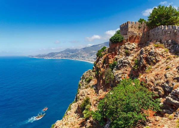 Bellissimo Panorama Sul Mare Del Castello Alanya Nel Distretto Antalya — Foto Stock