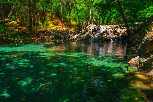 Cachoeira Perto Sapadere Alanya Distrito Antalya Turquia Ásia Destino Turístico — Fotografia de Stock