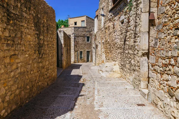 Strada Girona Catalogna Spagna Città Antica Pittoresca Colorata Famosa Destinazione — Foto Stock