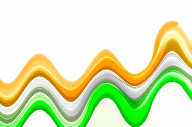 İzole edilmiş beyaz arkaplandaki üç renkli kızılderili bayrağının soyut bir resmi.