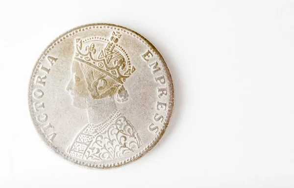 Krásná Starožitná Mince Britské Indie Vlády Královny Viktorie 1862 1901 — Stock fotografie