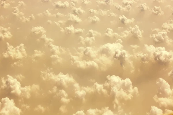 Paisaje Nuboso Aéreo Mostrando Nubes Interesantes Luz Dorada — Foto de Stock