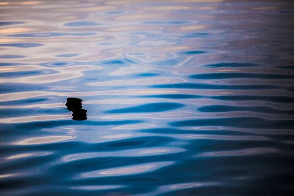 Schwimmende Töpfe Auf Dem Wasser Des Sees Reflektieren Die Farben — Stockfoto