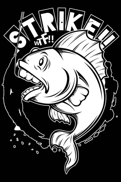 Vector Illustration Catching Fish — Stock Vector