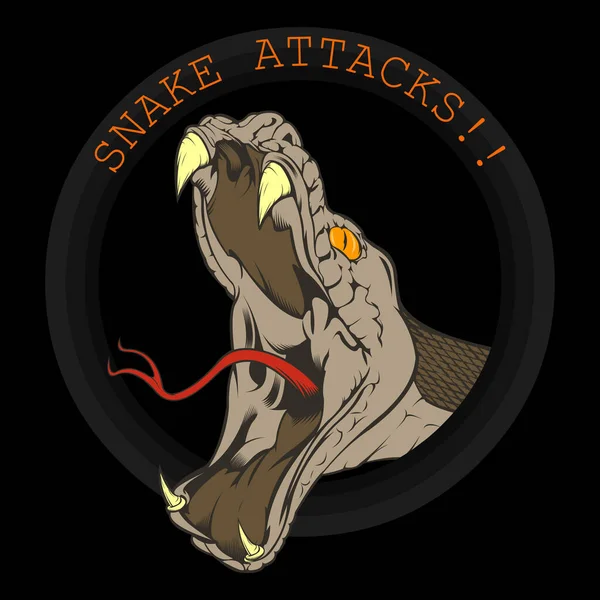 Una Ilustración Vectorial Cabeza Una Serpiente Lista Para Atacar — Vector de stock