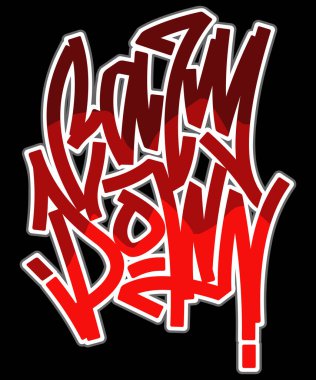 Sakinleşen harflerin vektör çizimi 