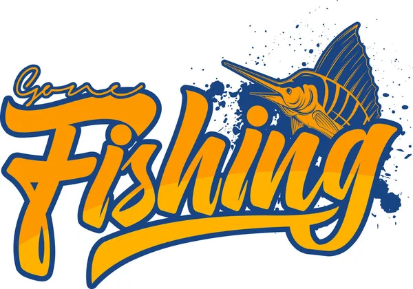Uma Ilustração Vetorial Logotipo Pesca Com Espadim Azul Ilustrações De Stock Royalty-Free