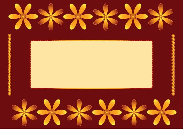 Blumenpostkarte Mit Blumen Ornamentales Motiv Rahmen Für Ihren Text Vektor — Stockvektor
