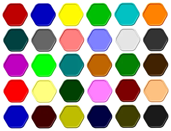 Sammlung Farbtöne Von Buttons Für Das Web — Stockfoto