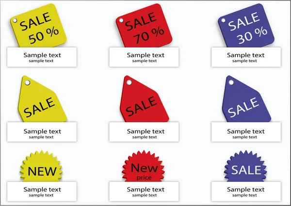 Collection Colorful Discount Labels Space Text Vector — Stock Vector