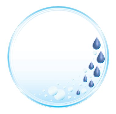 Su yuvarlak metin vektör biçiminde ve jpg, izole için yer ile saflık teması reklam için çerçeve.