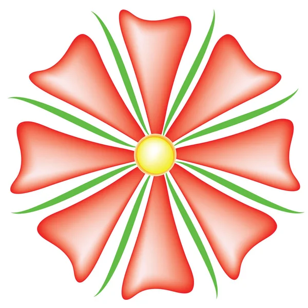 Illustratin Czerwony Kwiat Wektor Jpg Format Białym Tle Obiekt — Wektor stockowy