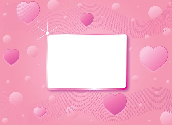 Pink Background Hearts Frame Your Text Format Vector Jpg — Stock Vector