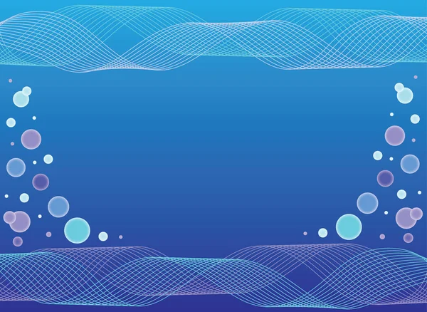 Olas Burbujas Agua Fondo Abstracto Azul Con Espacio Formato Vector — Vector de stock
