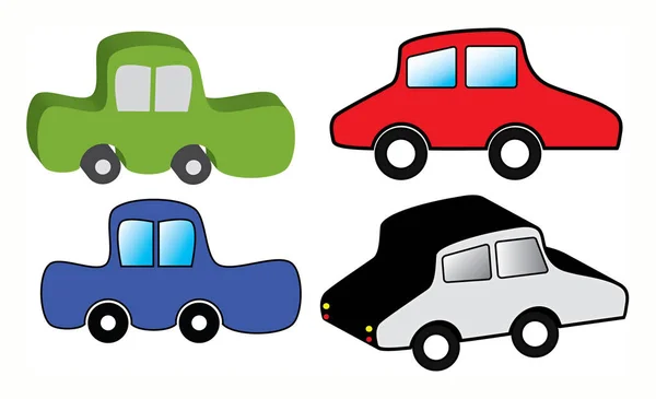 Set Colors Cars Objects Isolated — Stock Photo, Image