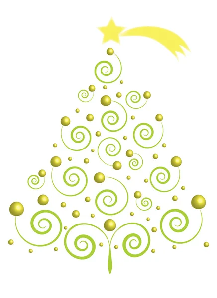 Árbol Navidad Ornamental Con Cometa Formato Vectorial Jpg — Archivo Imágenes Vectoriales
