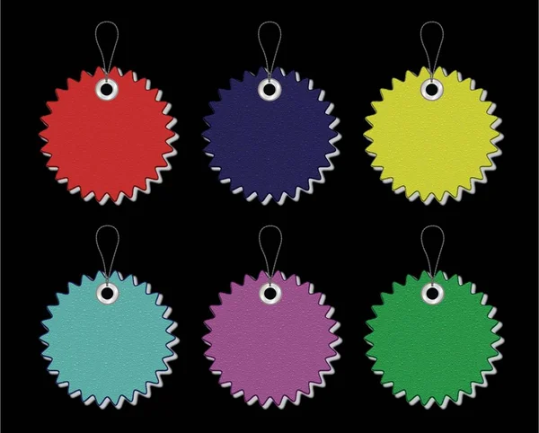 Set Von Dekorativ Farbigen Runden Abzeichen Mit Platz Für Ihren — Stockvektor