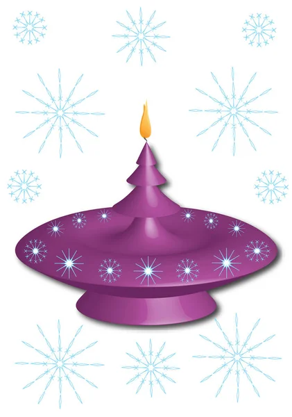 Purple Candlestick Snowflakes Vector Format — Stock Vector