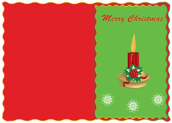 Merry Christmas Greeting Postcard Vector — Stock Vector