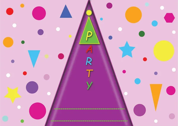 Vectorillustraties Voor Kinderen Verjaardagspartijen Uitnodiging Gefeliciteerd Met Een Plek Voor — Stockvector