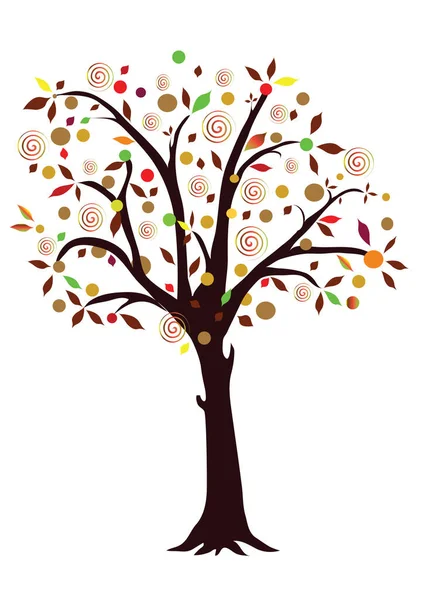 Árvore Simbólica Abstrata Com Cores Outono Mês Novembro Formato Vetorial —  Vetores de Stock