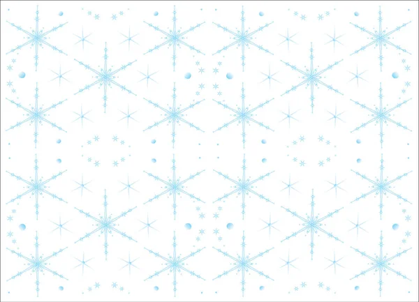 Зимова Ілюстрація Візерунком Сніжинок Білому Тлі — стокове фото