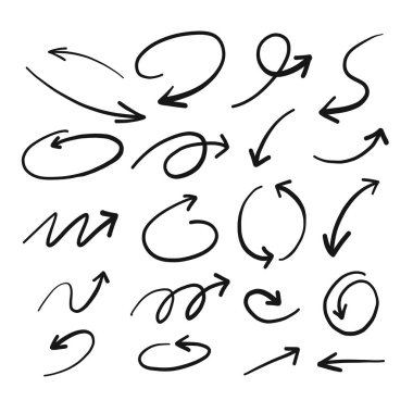 Beyaz arkaplanda izole edilmiş oklar.