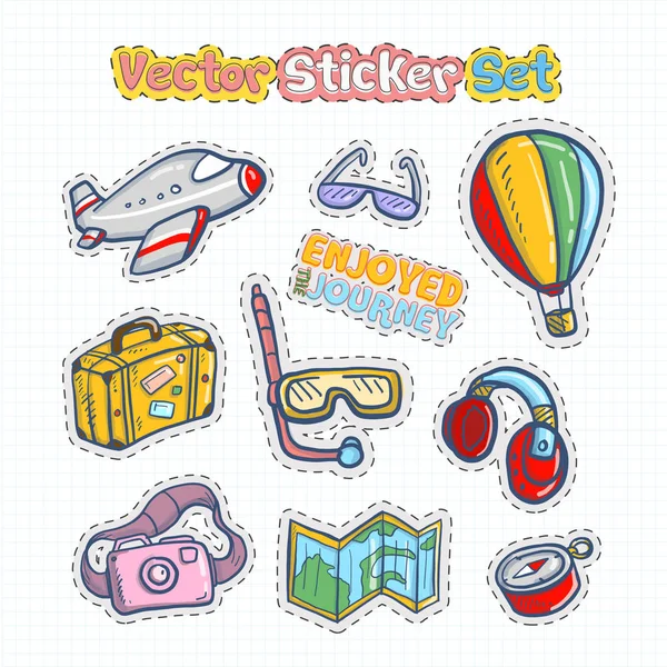 Sticker Vectoriel Patches Set Sur Fond Clair — Image vectorielle