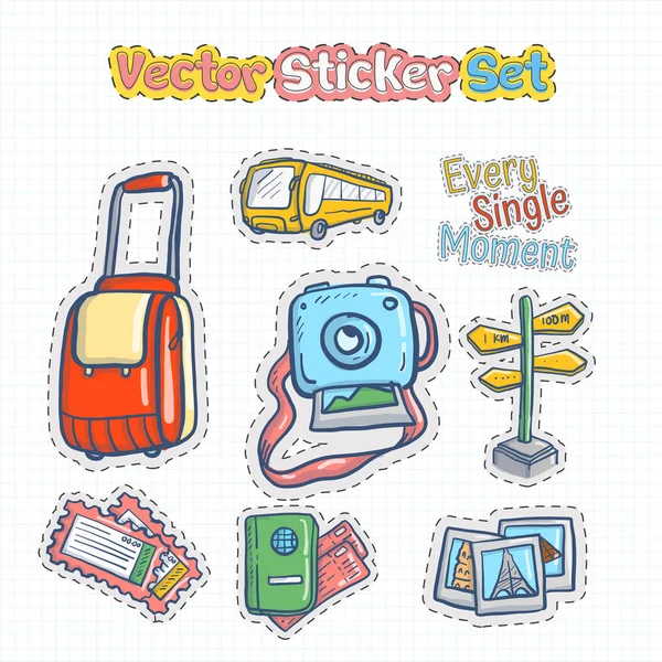 Vector Sticker Patches Ingesteld Lichte Achtergrond — Stockvector