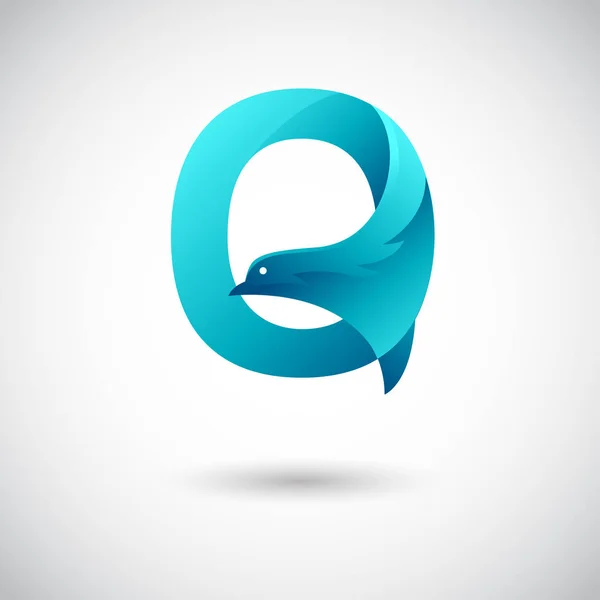 Harf Güvercin Logo Konsepti Ile Yaratıcı Zarif Logo Tasarım Şablonu — Stok Vektör