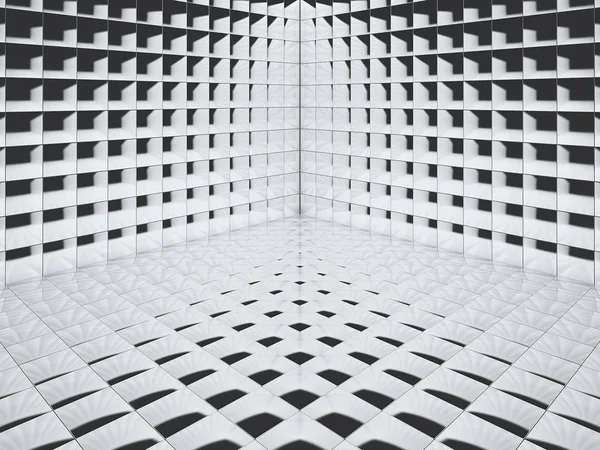 High gloss small tile floor corner 3D rendering - Illustratio