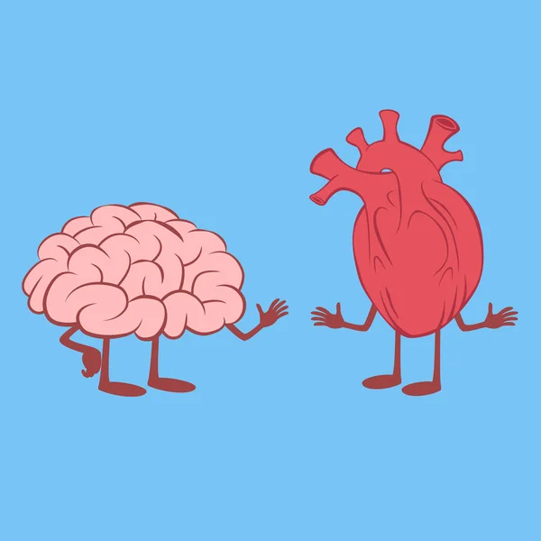 Hjärta och hjärna — Stock vektor