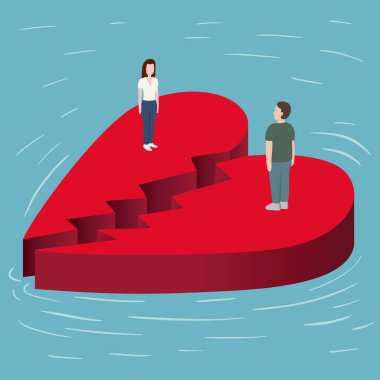 Denizin üzerinde kırık kalp