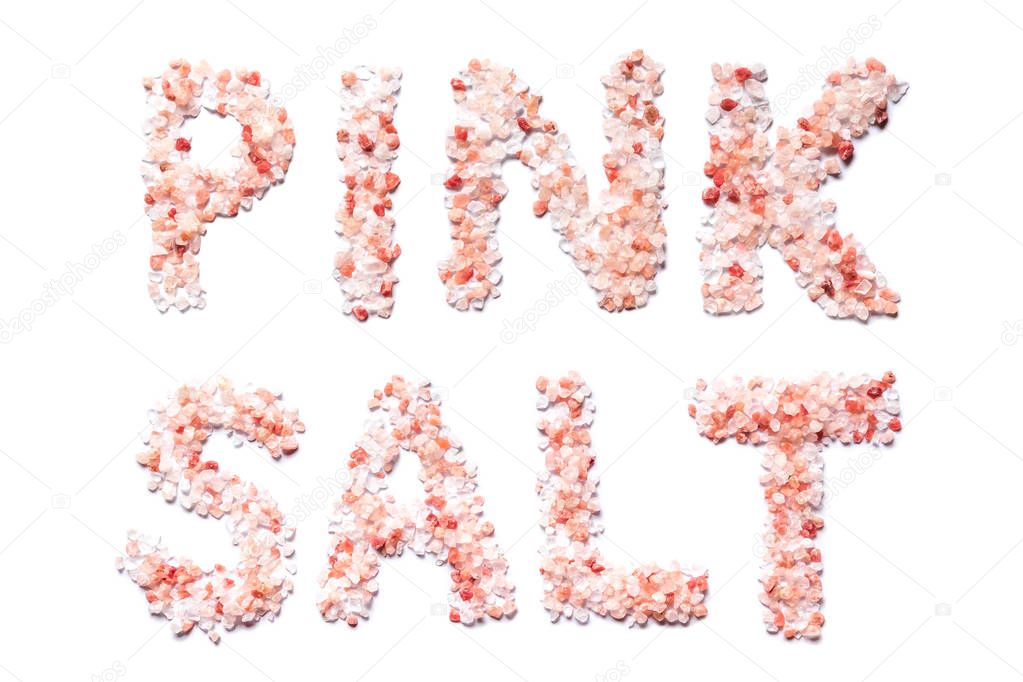 Bolivian Pink salt pile isolated on white background