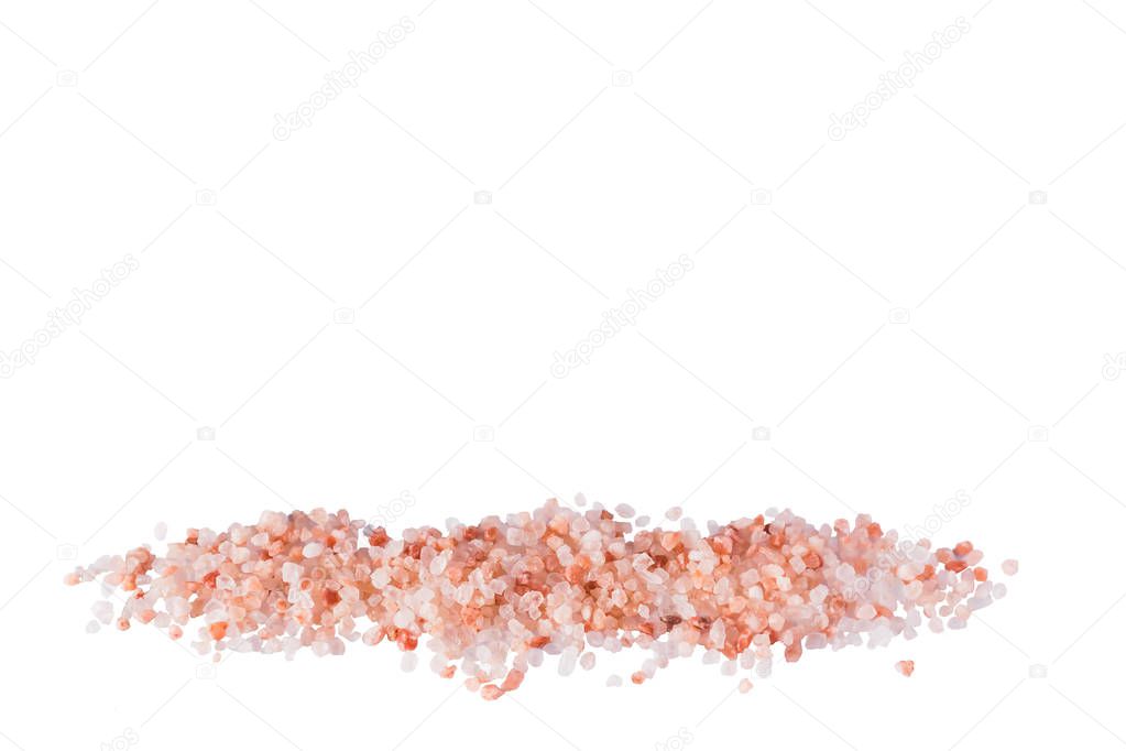 Pink salt from Bolivian isolated on white background