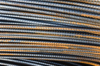 Takviye beton için paslı çelik çubuklar